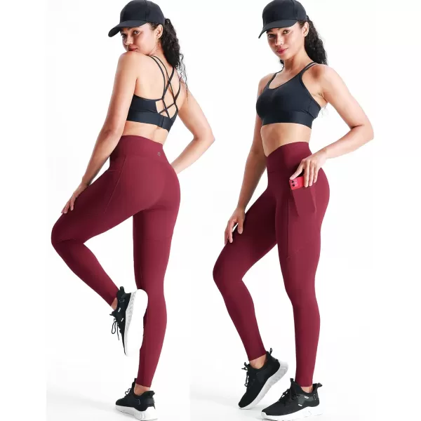 imageNELEUS Womens Yoga Pant Tummy Control High Waist Running Leggings with Pocket9124 BlackGreyRed 3 Pack