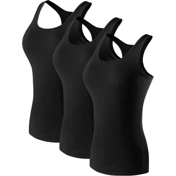 imageNELEUS Womens 3 Pack Compression Base Layer Dry Fit Tank Top04 3 Packblack