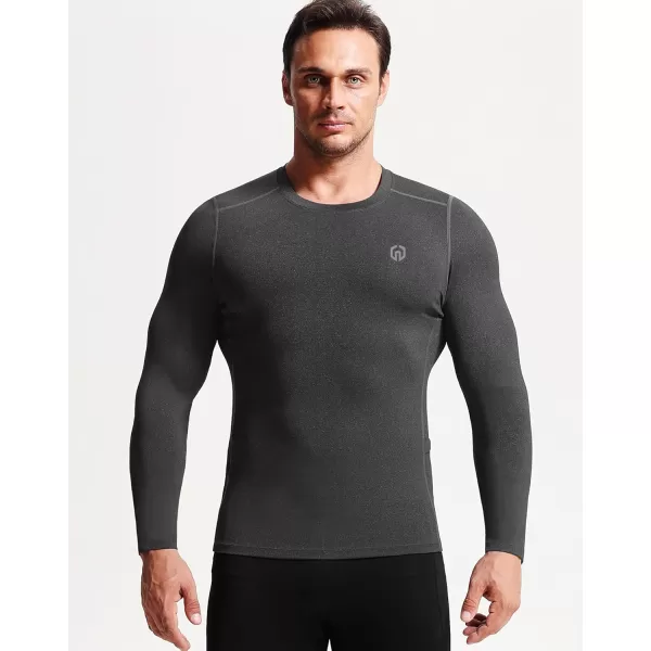 imageNELEUS Mens 3 Pack Dry Fit Long Sleeve Compression Shirts Workout Running ShirtsZ023 BlackGreyWhite