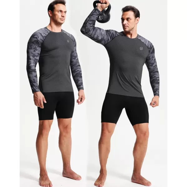 imageNELEUS Mens 3 Pack Dry Fit Long Sleeve Compression Shirts Workout Running ShirtsZ028 BlackGreyBlue