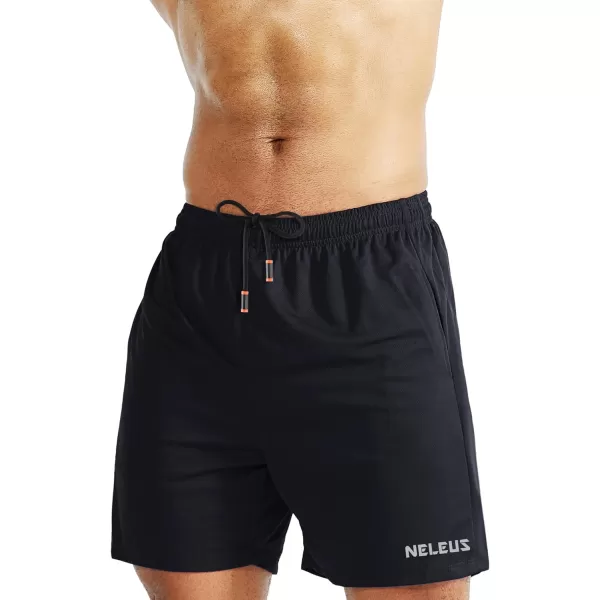 imageNELEUS Mens 7 inch Lightweight Workout Running Shorts with Pockets6058 2 Packblack navy Blue