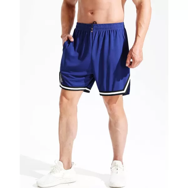 imageNELEUS Mens 7 inch Lightweight Workout Running Shorts with Pockets6085 3 Pack blueGreyRed