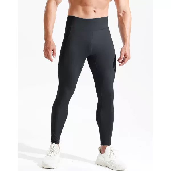 imageNELEUS Mens Compression Baselayer Running Tights Gym Leggings with Pockets6108 BlackBlack 2 Pack