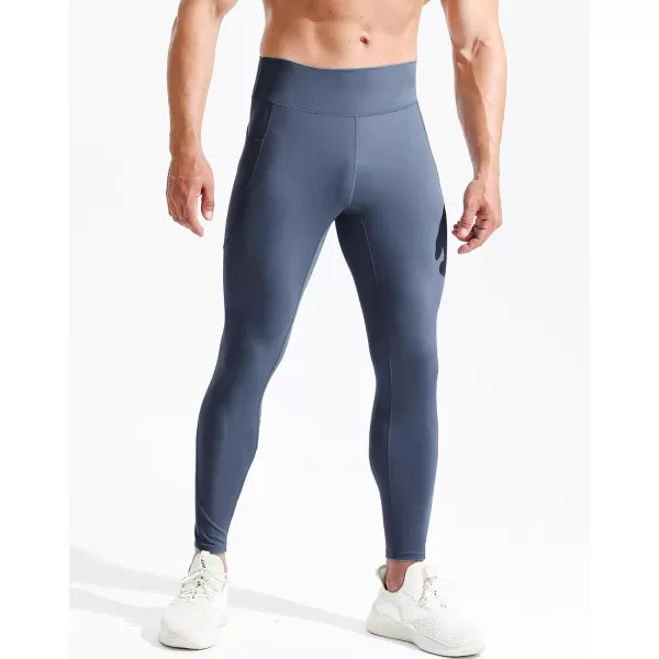 imageNELEUS Mens Compression Baselayer Running Tights Gym Leggings with Pockets6108 BlackGreyNavy Blue 3 Pack