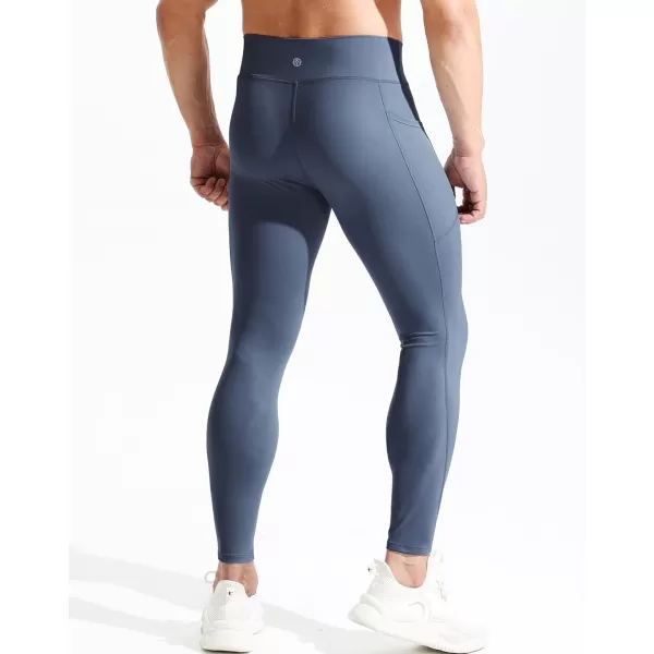 imageNELEUS Mens Compression Baselayer Running Tights Gym Leggings with Pockets6108 BlackGreyNavy Blue 3 Pack