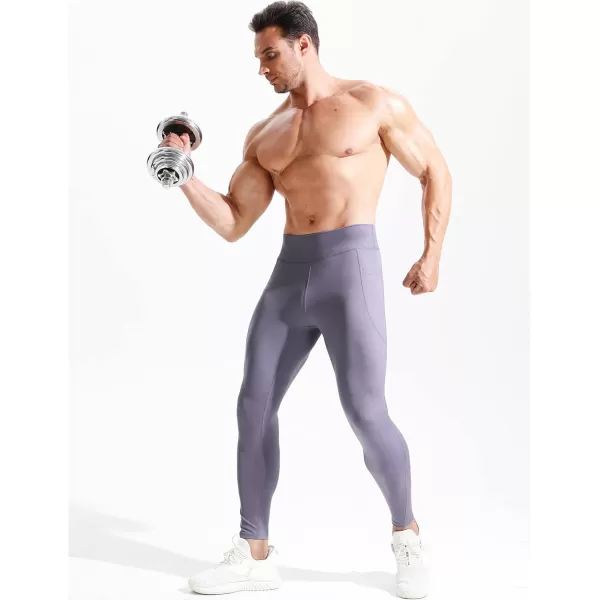 imageNELEUS Mens Compression Baselayer Running Tights Gym Leggings with Pockets6108 BlackPurple 2 Pack