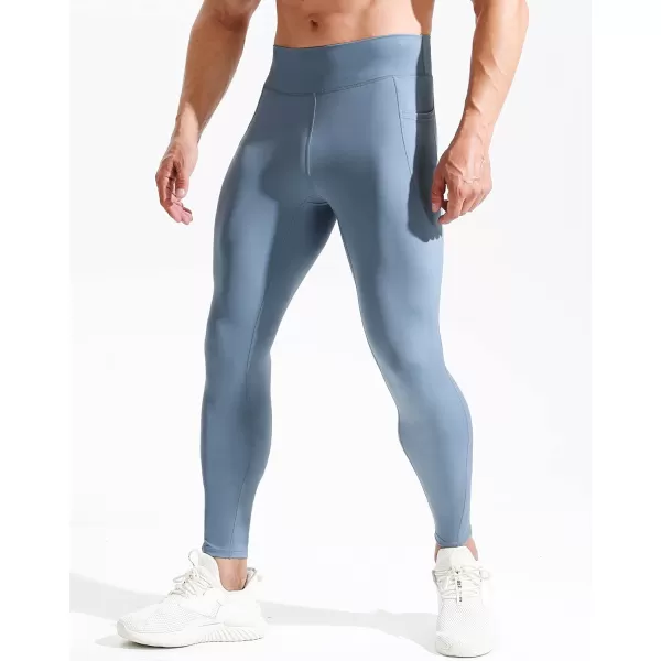 imageNELEUS Mens Compression Baselayer Running Tights Gym Leggings with Pockets6108 Light BlueLight GreenPink 3 Pack