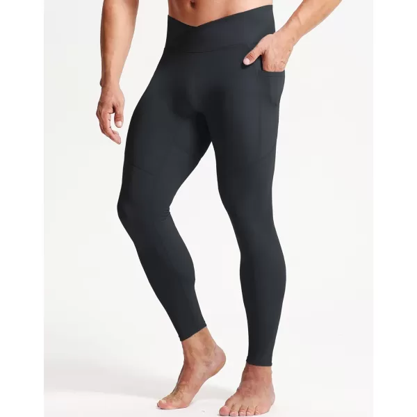 imageNELEUS Mens Compression Baselayer Running Tights Gym Leggings with Pockets6124 3 Pack blackBlackBlack