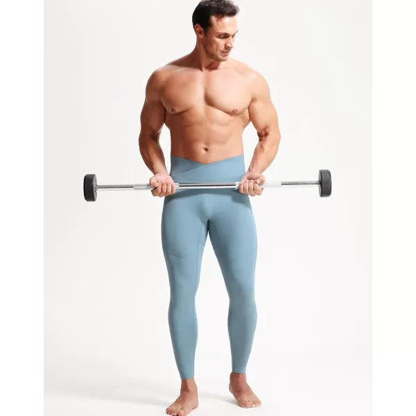 imageNELEUS Mens Compression Baselayer Running Tights Gym Leggings with Pockets6124 BlackLight Blue 2 Pack