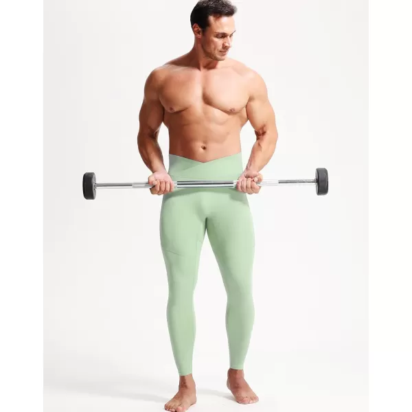 imageNELEUS Mens Compression Baselayer Running Tights Gym Leggings with Pockets6124 BlackLight Green 2 Pack