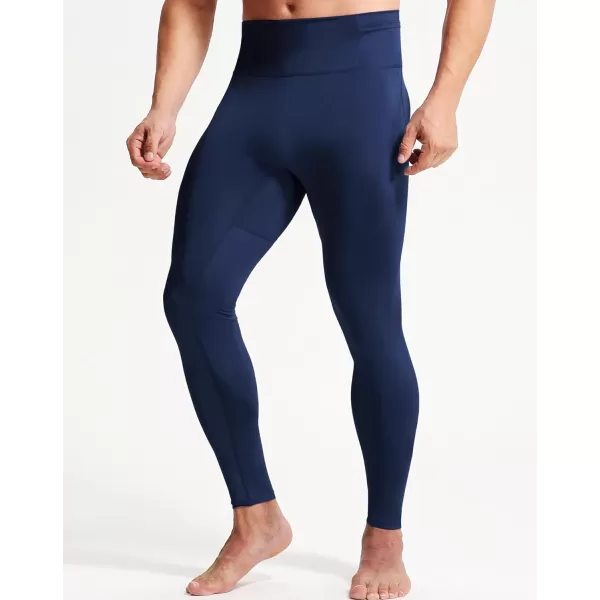 imageNELEUS Mens Compression Baselayer Running Tights Gym Leggings with Pockets6125 BlackNavy Blue 2 Pack