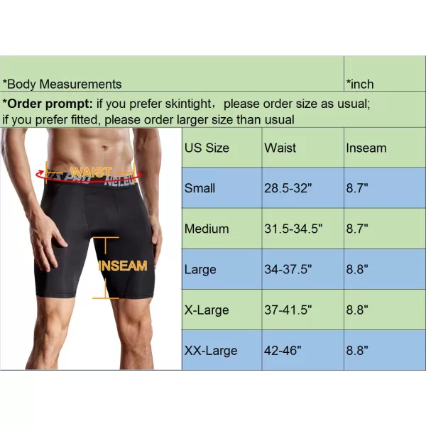 imageNELEUS Mens Compression Shorts Pack of 36012 BlackBlackBlack 3 Pack