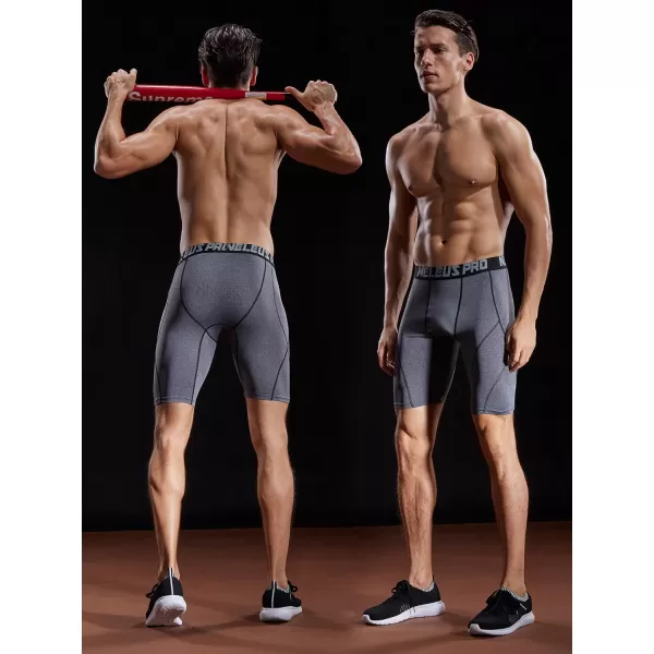 imageNELEUS Mens Compression Shorts Pack of 36012 BlackGreyBlue 3 Pack