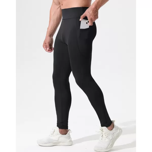 imageNELEUS Mens Dry Fit Compression Baselayer Pants Running Tights Leggings with Phone Pocket6109 BlackGreyPink 3 Pack