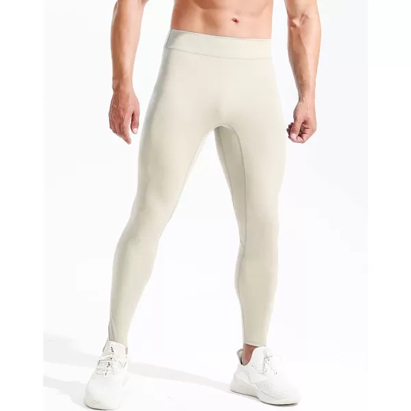 imageNELEUS Mens Dry Fit Compression Pants Workout Running Leggings6107 BlackCreamy White 2 Pack