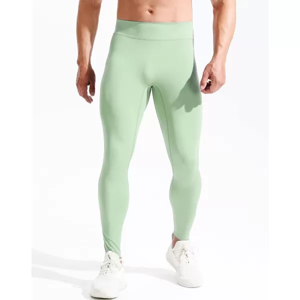 imageNELEUS Mens Dry Fit Compression Pants Workout Running Leggings6107 BlackLight Green 2 Pack