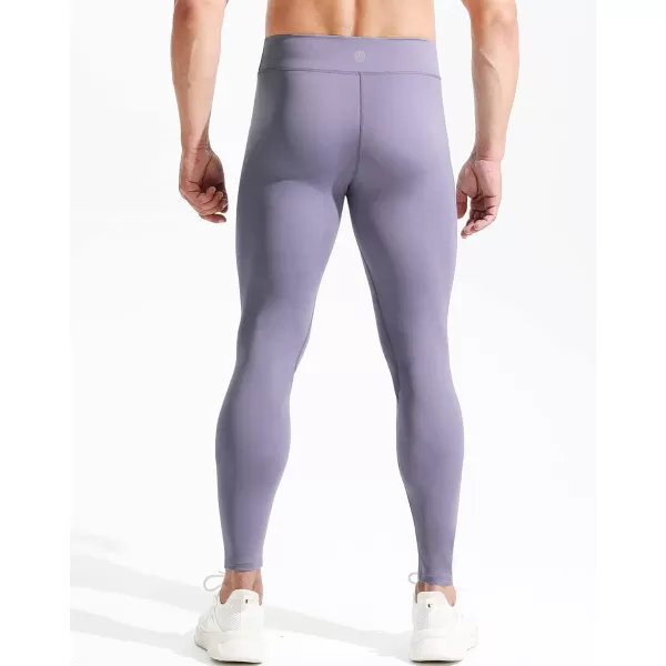 imageNELEUS Mens Dry Fit Compression Pants Workout Running Leggings6107 BlackPurple 2 Pack