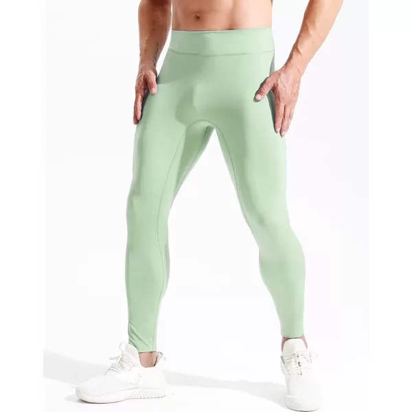 imageNELEUS Mens Dry Fit Compression Pants Workout Running Leggings6107 PinkLight Green 2 Pack