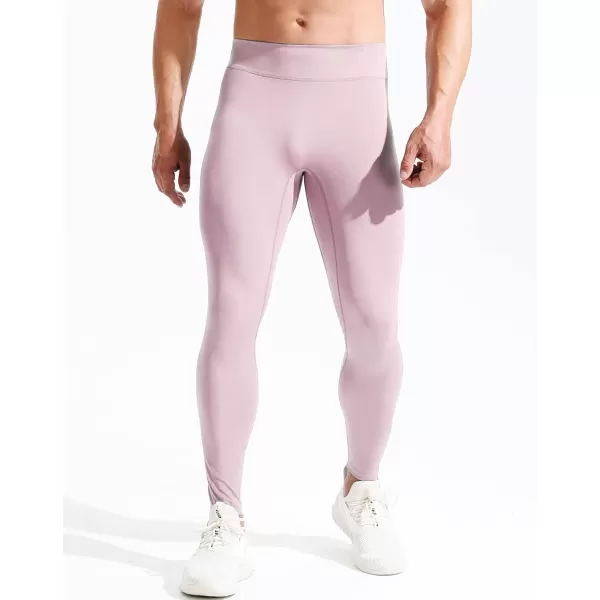 imageNELEUS Mens Dry Fit Compression Pants Workout Running Leggings6107 PinkLight Green 2 Pack