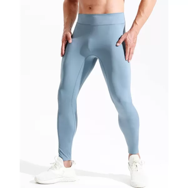 imageNELEUS Mens Dry Fit Compression Pants Workout Running Leggings6107 PurpleLight Blue 2 Pack