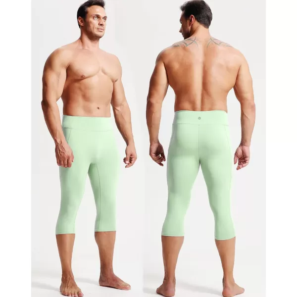 imageNELEUS Mens Dry Fit Compression Pants Workout Running Leggings6120 BlackGreyLight Green 3 Pack