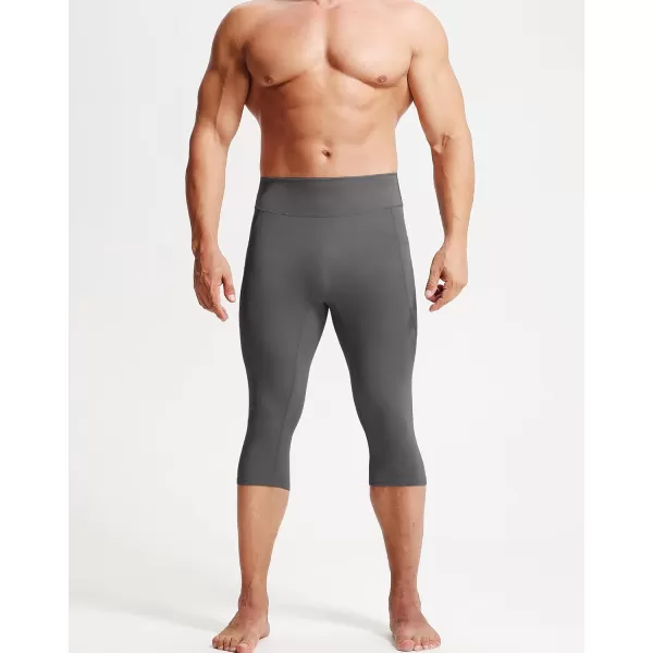 imageNELEUS Mens Dry Fit Compression Pants Workout Running Leggings6120 BlackGreyPurple 3 Pack