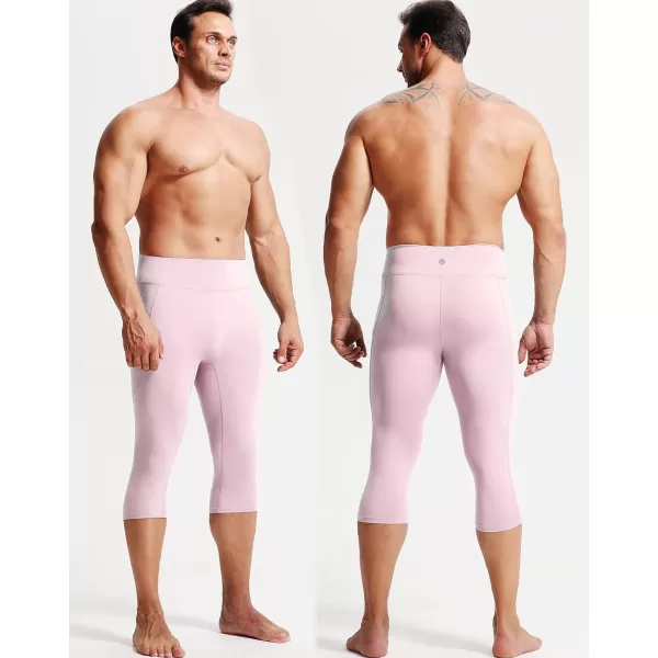 imageNELEUS Mens Dry Fit Compression Pants Workout Running Leggings6120 BlackPinkLight Green 3 Pack