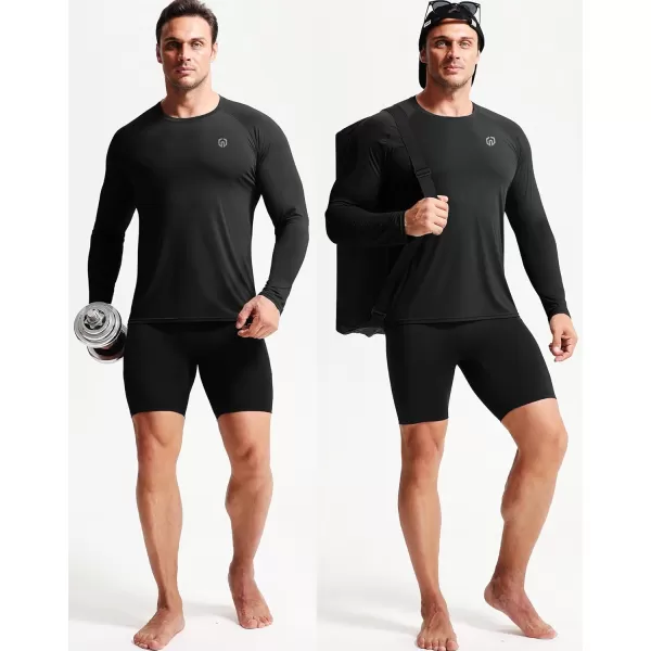 imageNELEUS Mens Dry Fit Long Sleeve Athletic Running Shirts5060 BlackBlackBlack 3 Pack