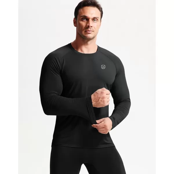 imageNELEUS Mens Dry Fit Long Sleeve Athletic Running Shirts5060 BlackBlackBlack 3 Pack