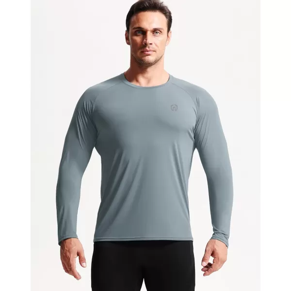 imageNELEUS Mens Dry Fit Long Sleeve Athletic Running Shirts5060 BlackGreyBaby Blue 3 Pack