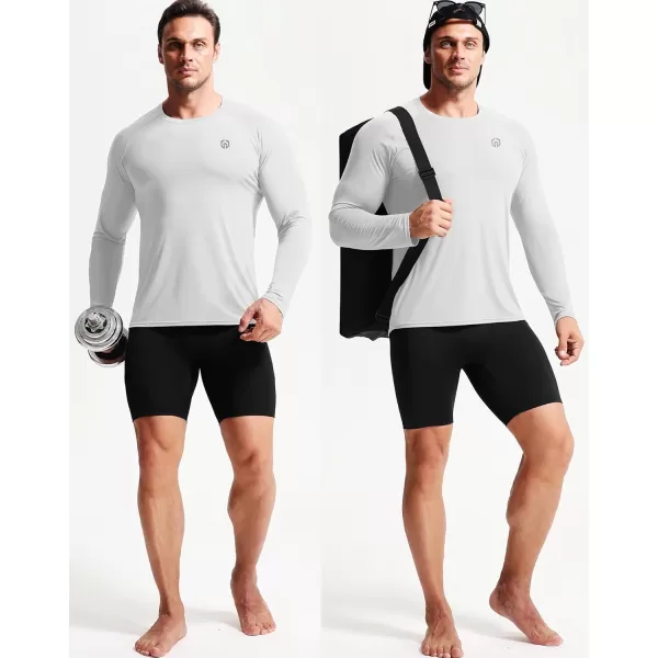 imageNELEUS Mens Dry Fit Long Sleeve Athletic Running Shirts5060 BlackGreyWhite 3 Pack