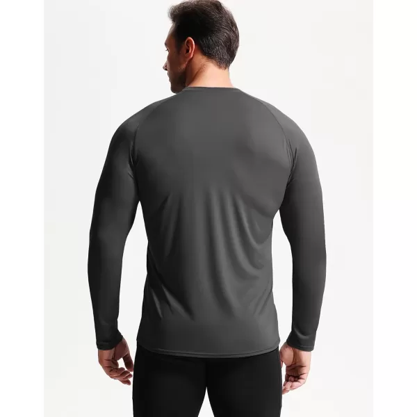 imageNELEUS Mens Dry Fit Long Sleeve Athletic Running Shirts5060 BlackGreyWhite 3 Pack