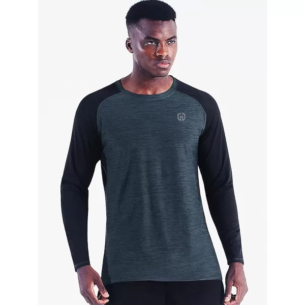 imageNELEUS Mens Dry Fit Long Sleeve Athletic Running Shirts5073 Dark GreySlate GreyLight Green 3 Pack