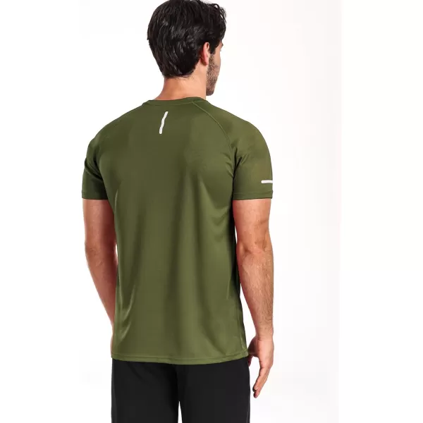 imageNELEUS Mens Dry Fit Mesh Athletic Shirts5016 BlackGreyOlive Green