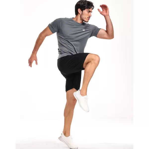 imageNELEUS Mens Dry Fit Mesh Athletic Shirts5016 BlackGreyRed