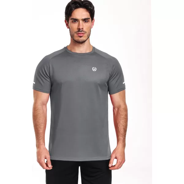 imageNELEUS Mens Dry Fit Mesh Athletic Shirts5016 BlackGreyRed