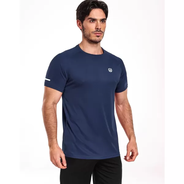 imageNELEUS Mens Dry Fit Mesh Athletic Shirts5016 RedOlive GreenNavy Blue
