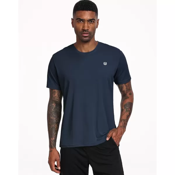 imageNELEUS Mens Dry Fit Mesh Athletic Shirts5017 BlackNavy BlueDark Grey