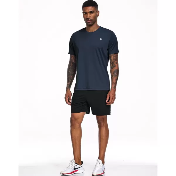 imageNELEUS Mens Dry Fit Mesh Athletic Shirts5017 BlackNavy BlueDark Grey