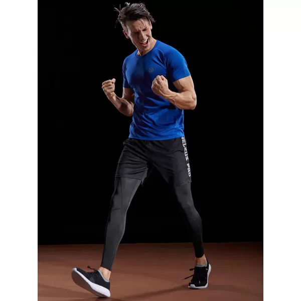 imageNELEUS Mens Dry Fit Mesh Athletic Shirts5033 3 Pack Black blue grey