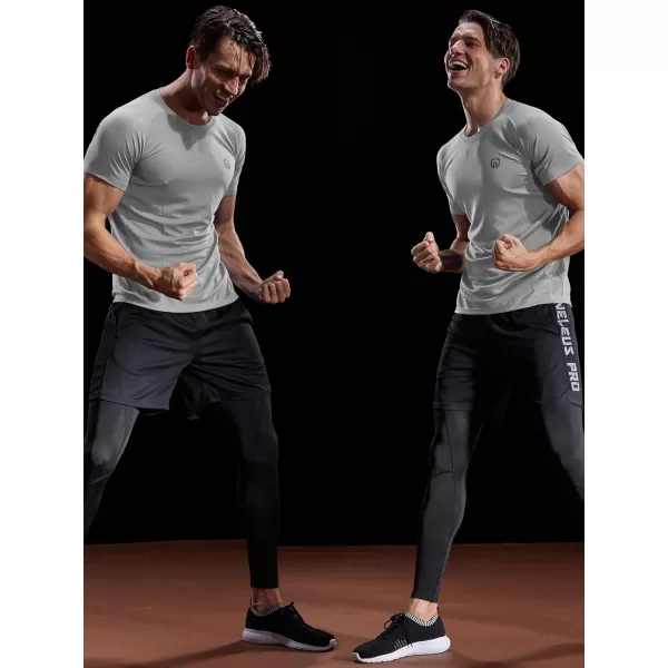 imageNELEUS Mens Dry Fit Mesh Athletic Shirts5033 3 Pack Black grey red