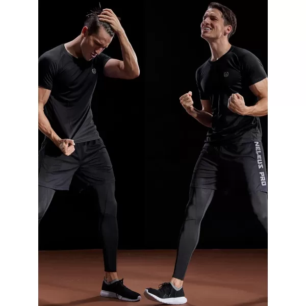 imageNELEUS Mens Dry Fit Mesh Athletic Shirts5033 3 Pack Black grey red