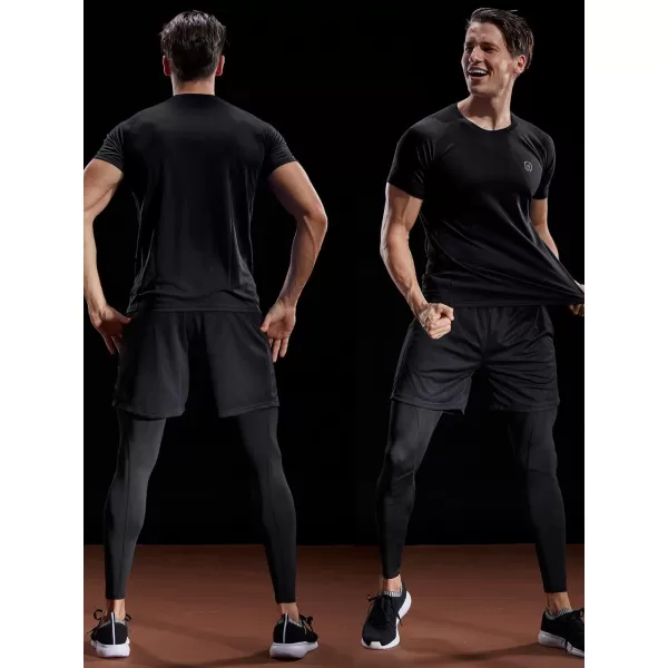 imageNELEUS Mens Dry Fit Mesh Athletic Shirts5033 3 Pack Black grey red
