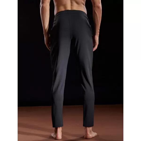 imageNELEUS Mens Workout Athletic Running Tapered Pants7006 2 Pack Black