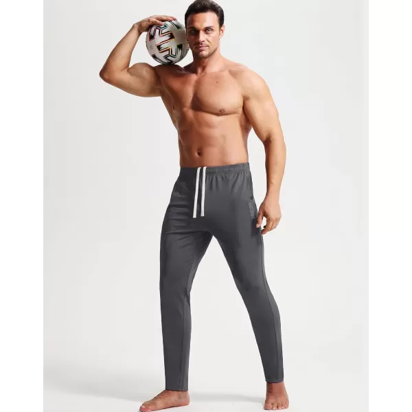 imageNELEUS Mens Workout Athletic Running Tapered Pants7016 BlackGrey 2 Pack