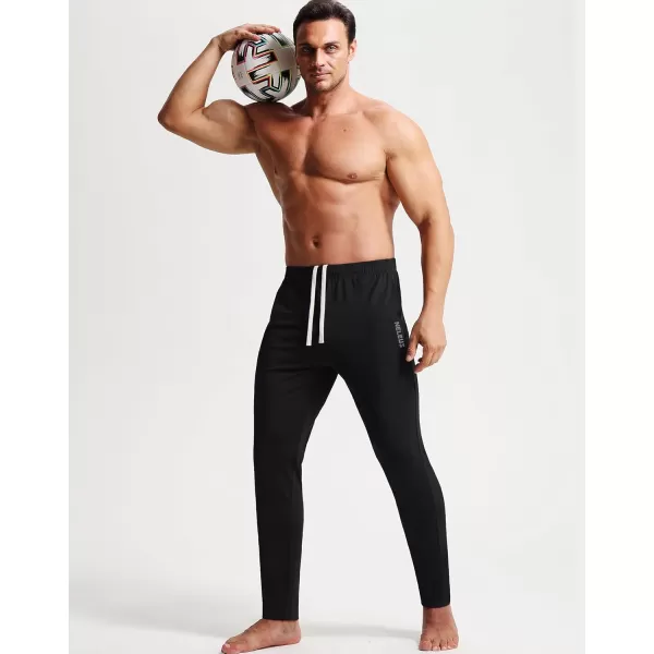 imageNELEUS Mens Workout Athletic Running Tapered Pants7016 One Piece Ofblack