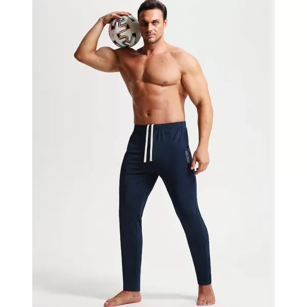 imageNELEUS Mens Workout Athletic Running Tapered Pants7016 One Piece Ofnavy Blue