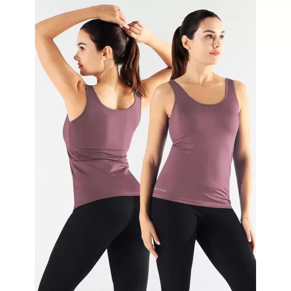 imageNELEUS Womens 3 Pack Compression Tank Top Support Yoga Bra with Cups Athletic Running Shirts8087 BlackGreyRose Red