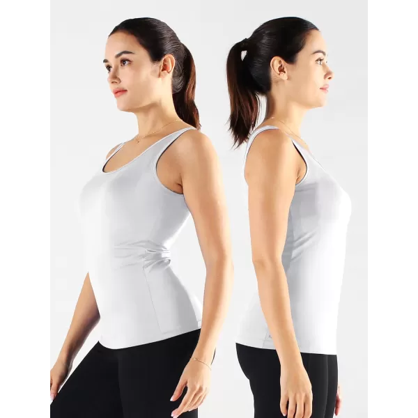 imageNELEUS Womens 3 Pack Compression Tank Top Support Yoga Bra with Cups Athletic Running Shirts8087 BlackGreyWhite