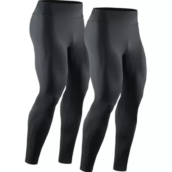 imageNELEUS Mens Dry Fit Compression Pants Workout Running Leggings6107 BlackBlack 2 Pack